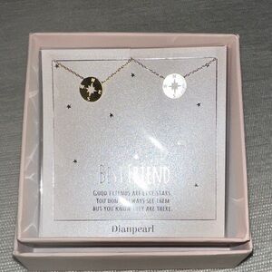 Gold and Silver Compass Necklace Duo